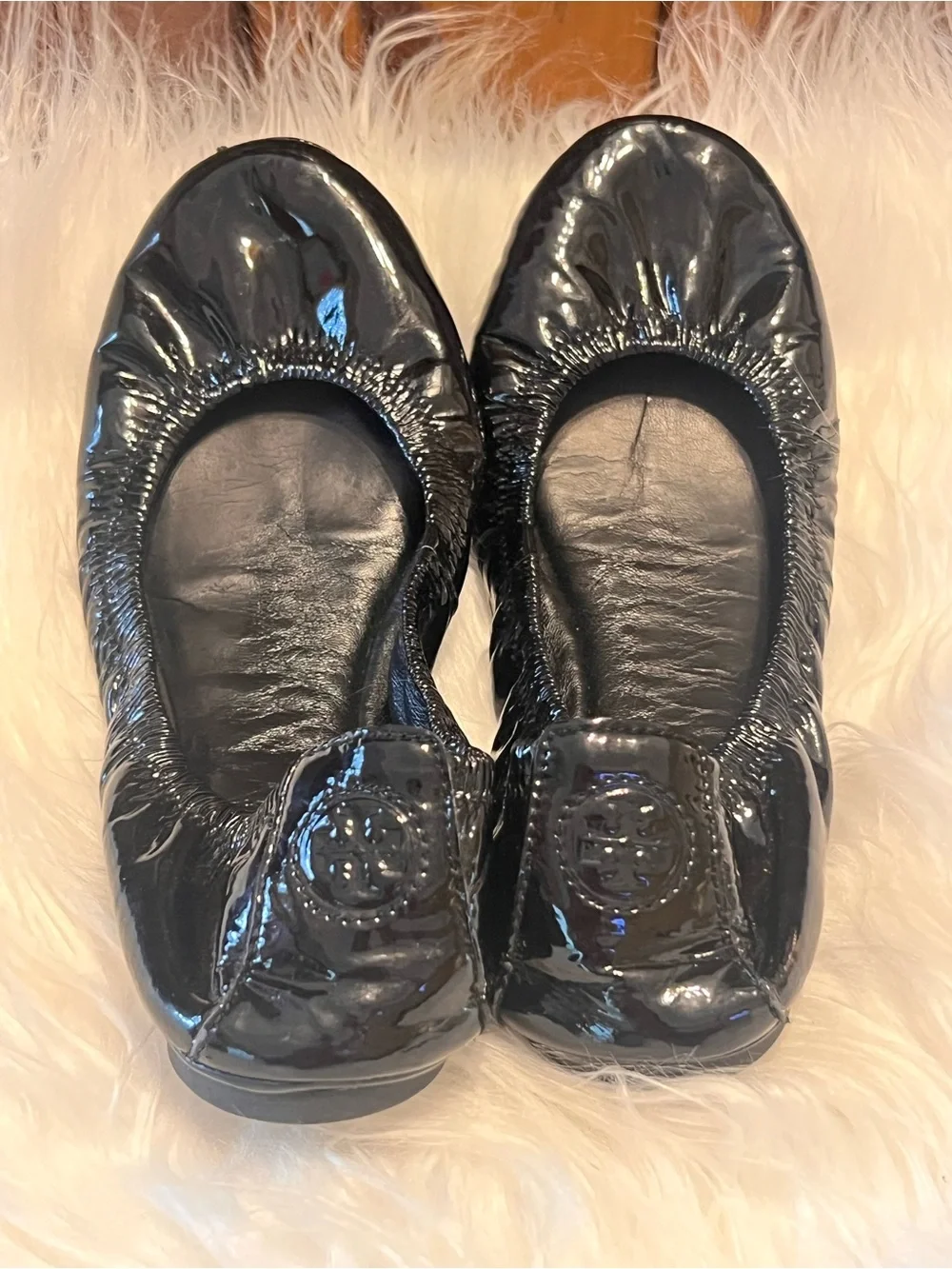 Tory Burch Black Patent Leather Ballet Flats size 8